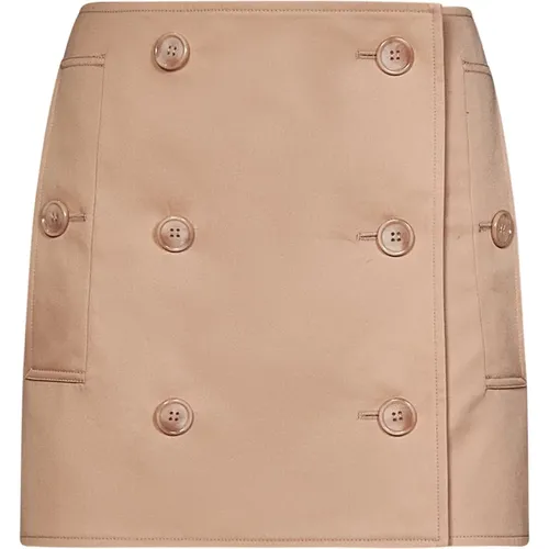 Cotton Skirt with Trench-like Design , female, Sizes: XS - Burberry - Modalova