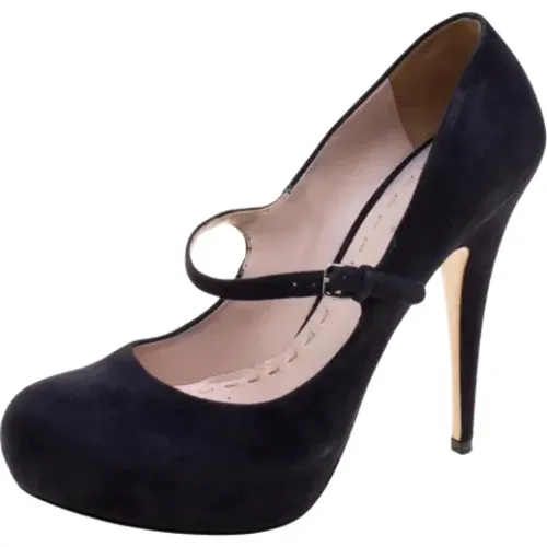 Pre-owned Suede heels , female, Sizes: 6 UK - Miu Miu Pre-owned - Modalova