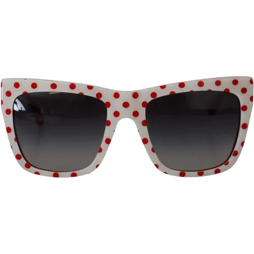 Rote Weiße Dg4228 Sonnenbrille , Damen, Größe: ONE Size - Dolce & Gabbana - Modalova