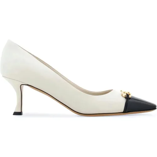 Bicolored Mid-Heel Leather Pumps , female, Sizes: 2 1/2 UK, 7 UK, 5 1/2 UK, 3 1/2 UK, 4 1/2 UK, 5 UK, 6 UK, 4 UK - Salvatore Ferragamo - Modalova