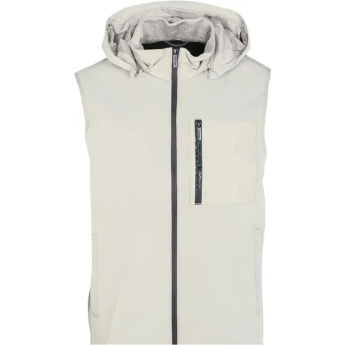 Vests, male, , Size: M Men's Softshell Hooded Vest with Pocket - Calvin Klein - Modalova