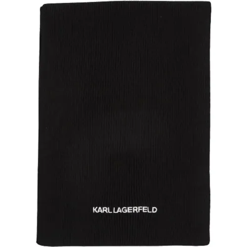 Schwarzer langer Schal mit Essential Logo - Karl Lagerfeld - Modalova