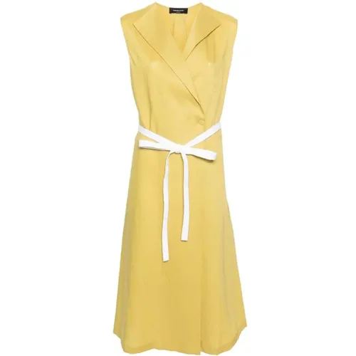 Linen Wrap Dress , female, Sizes: 2XL - Fabiana Filippi - Modalova