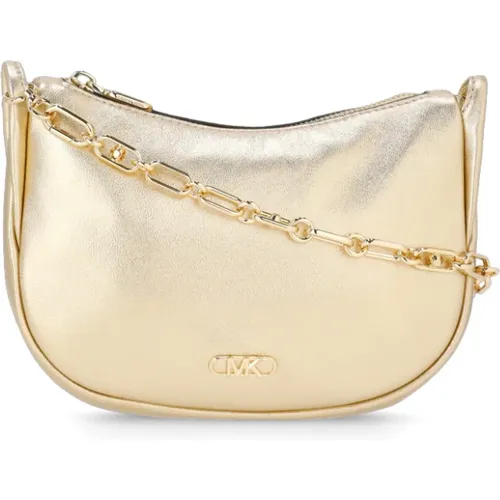 Golden Leather Shoulder Bag Zip Fastening , female, Sizes: ONE SIZE - Michael Kors - Modalova