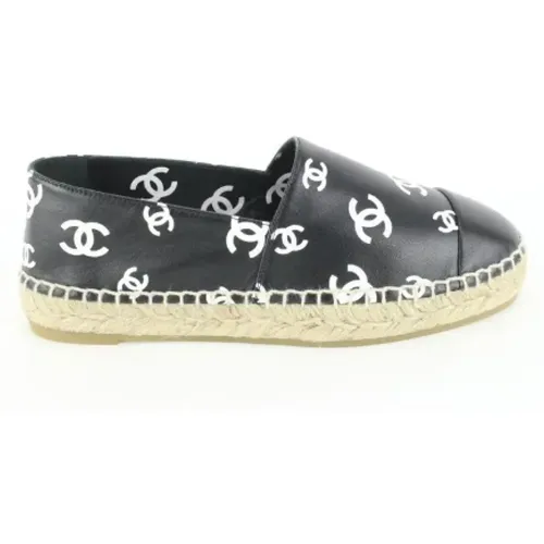 Pre-owned Flats, female, , Size: 7 US Vintage Leather Espadrilles - Pre-owned Flat Shoes - Chanel Vintage - Modalova