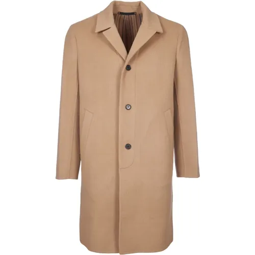 Single-Breasted Coats, male, , Size: S Camel Wool Coat Aw24 - PS By Paul Smith - Modalova