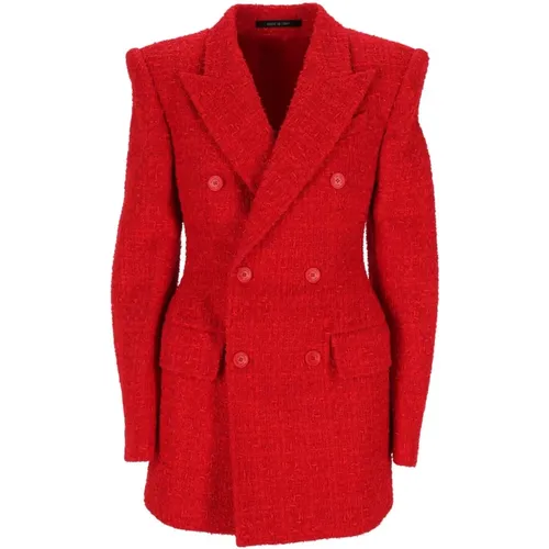 Rote Jacke mit Schalkragen - Balenciaga - Modalova