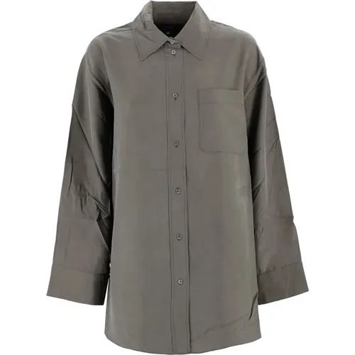 Shirts, female, , Size: 2XS Silk Oversized Shirt with Long Sleeves - Soeur - Modalova