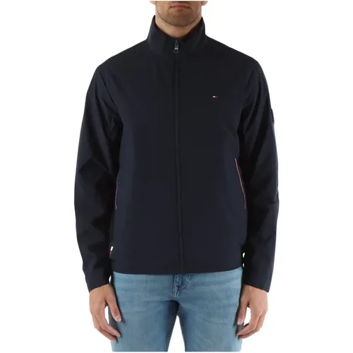 Technical fabric jacket with logo embroidery , male, Sizes: S, M, 2XL, L, XL - Tommy Hilfiger - Modalova