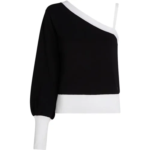 Monochrome Knit One-Shoulder Jumper , female, Sizes: M - Karl Lagerfeld - Modalova