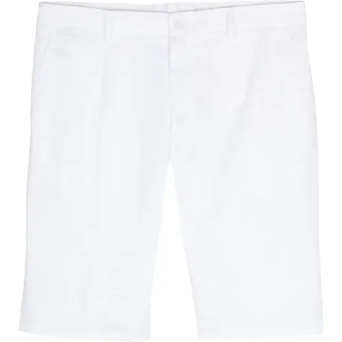 Weiße maßgeschneiderte Bermuda-Shorts mit DG-Logo , Herren, Größe: L - Dolce & Gabbana - Modalova