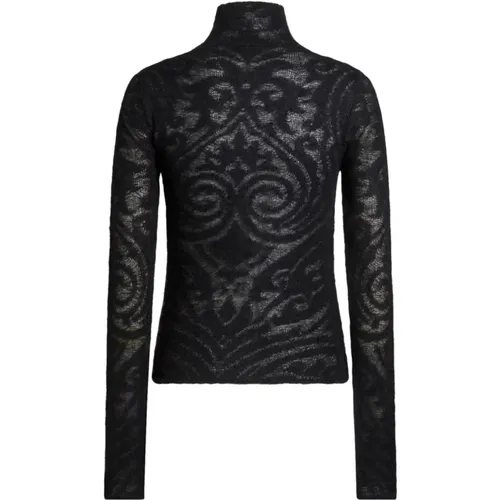 Schwarzer Strick Jacquard Pullover , Damen, Größe: 2XS - ETRO - Modalova