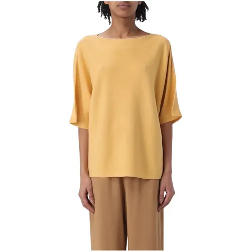 Round-neck Knitwear, female, , Size: XS Boat Neck Knit Top - Fabiana Filippi - Modalova