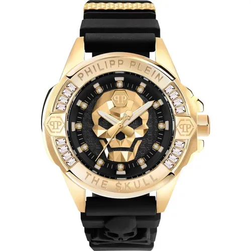 Crystal Titan Gold Skull Watch , unisex, Sizes: ONE SIZE - Philipp Plein - Modalova