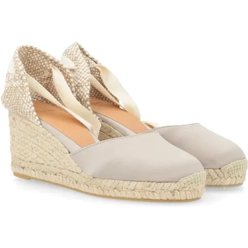 Tortora Satin Espadrilles , female, Sizes: 3 UK, 6 UK, 2 UK, 7 UK - Castañer - Modalova