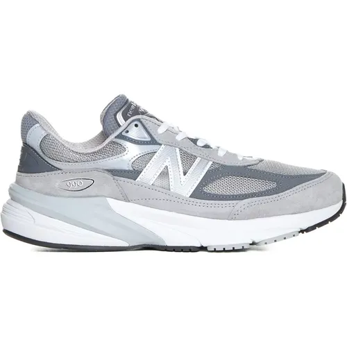 Sneakers, male, , Size: 7 1/2 US Grey Suede Mesh Leather Sneakers - New Balance - Modalova