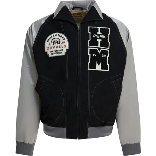 Bomber Jackets, male, , Size: L Satin Varsity Jacket - Human Made - Modalova