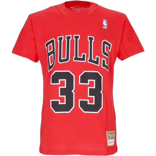 T-Shirts, male, , Size: XL Chicago Bulls Tee Scottie Pippen No 33 - Mitchell & Ness - Modalova