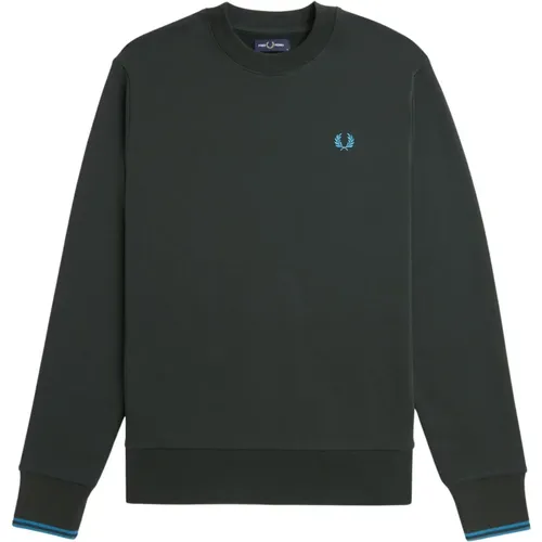 Baumwoll-Sweatshirt mit lockiger Rückseite , Herren, Größe: L - Fred Perry - Modalova