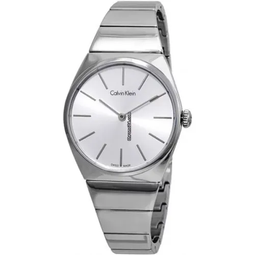Elegant Silver Quartz Watch for Men , male, Sizes: ONE SIZE - Calvin Klein - Modalova