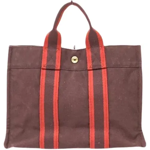 Pre-owned Tote Bags, female, , Size: ONE SIZE Pre-owned Canvas handbags - Hermès Vintage - Modalova