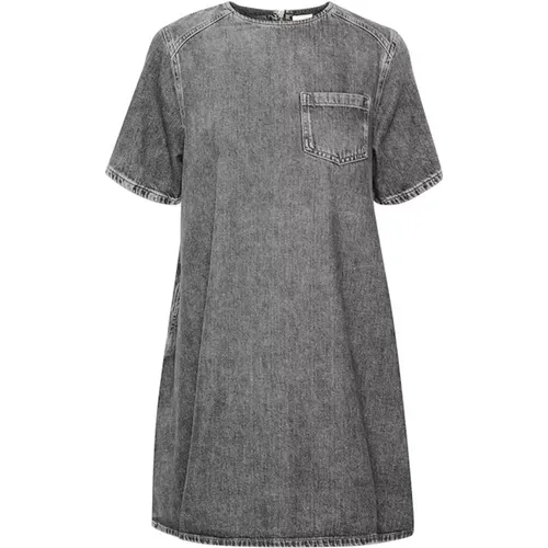 Short Dress Medium Grey Retro Wash , female, Sizes: XS, S - My Essential Wardrobe - Modalova