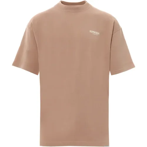 Bedrucktes Baumwoll-T-Shirt mit Metalllogo , Herren, Größe: XL - Represent - Modalova