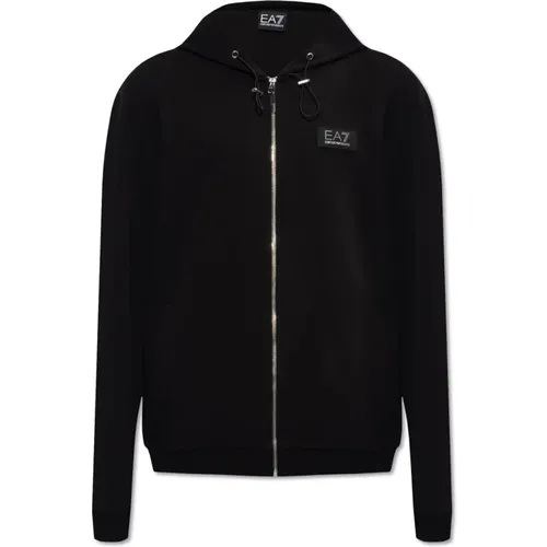 Zip-throughs, male, , Size: S Hoodie with logo - Emporio Armani EA7 - Modalova