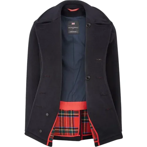 Blazers, male, , Size: XS Churchill Peacoat in Navy Royal Stewart Tartan - Gloverall - Modalova