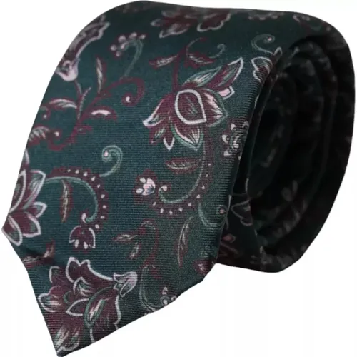 Ties, male, , Size: ONE SIZE Silk Tie with Floral Print - Dolce & Gabbana - Modalova