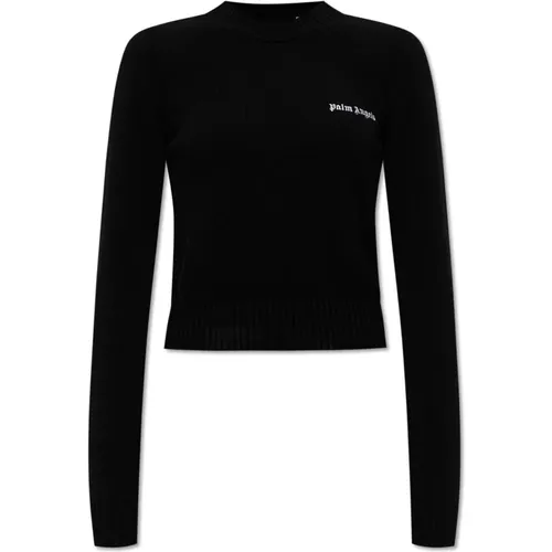 Pullover mit Logo , Damen, Größe: L - Palm Angels - Modalova