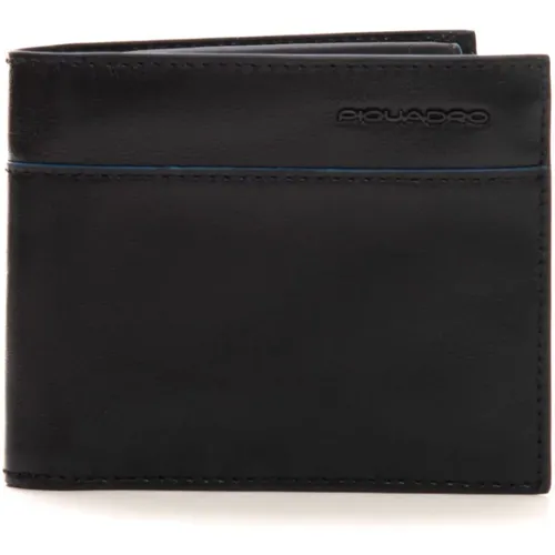 Wallets & Cardholders, male, , Size: ONE SIZE Leather Wallet with Coin Purse and Cardholder Compartments - Piquadro - Modalova