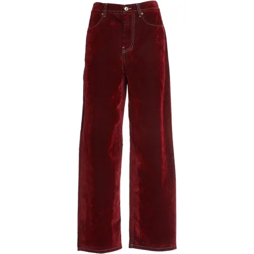 Burgundy Velvet Trousers Aw24 , female, Sizes: W29, W28, W26, W30 - Department Five - Modalova