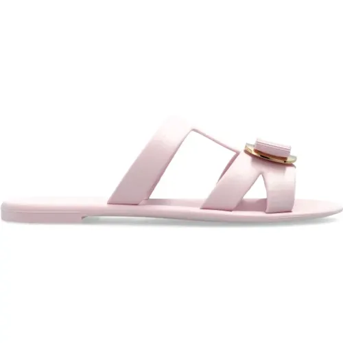 Sliders, female, , Size: 10 US Rubber slides Lilou - Salvatore Ferragamo - Modalova