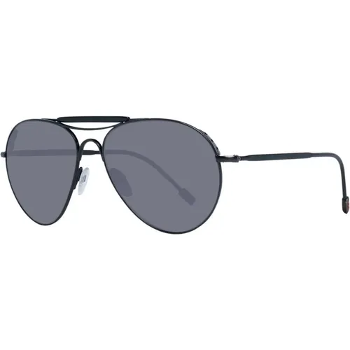 Sunglasses, male, , Size: ONE SIZE Aviator Sunglasses with Grey Lenses - Ermenegildo Zegna - Modalova