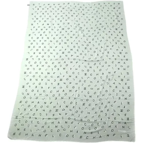 Pre-owned Scarves, male, , Size: ONE SIZE Pre-owned Coco Mark Cashmere Silk Scarf - Chanel Vintage - Modalova