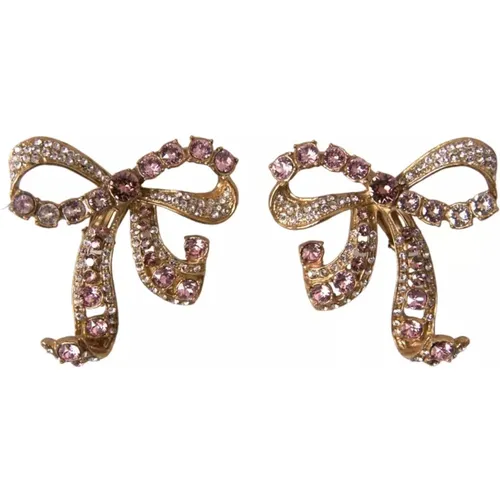 Goldene Bow Fiocchi Clip-on Ohrringe - Dolce & Gabbana - Modalova