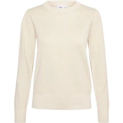 Shimmer Pullover Sweater with Glitter Details , female, Sizes: XL, XS, L, M, S - Saint Tropez - Modalova