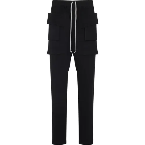 Slim-fit Trousers, male, , Size: M Cotton Trousers Aw25 - Rick Owens - Modalova