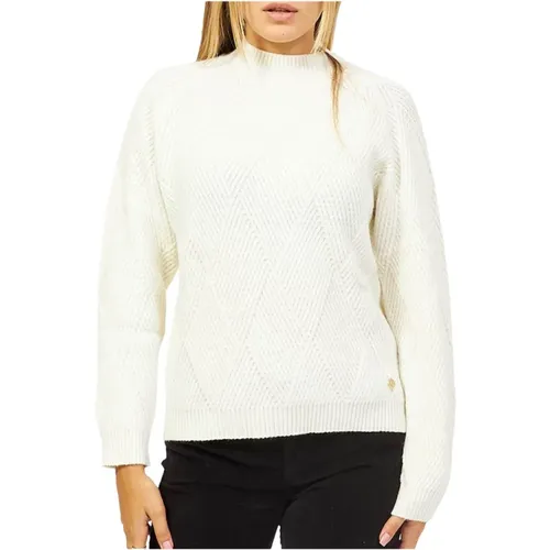 Bestickter karierte Rundhalsausschnitt Pullover , Damen, Größe: XL - YES ZEE - Modalova