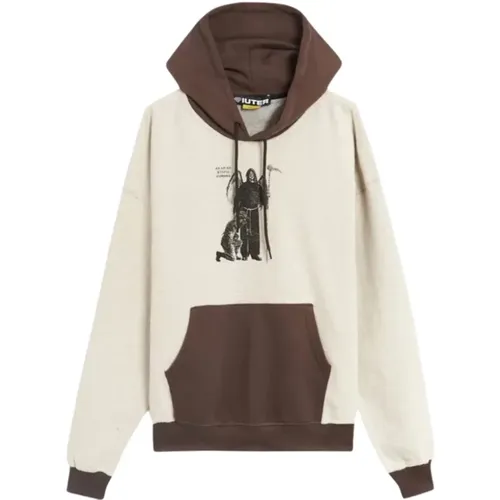 Hoodies, male, , Size: M Reverse Hoodie in Brown - Iuter - Modalova