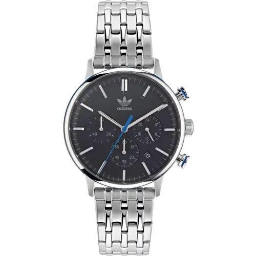 Watches, male, , Size: ONE SIZE Grey Stainless Steel Watch Quartz Analog - Adidas - Modalova