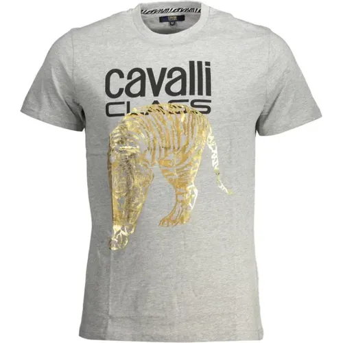 T-Shirts, male, , Size: 2XL Print Logo Short Sleeve Tee - Cavalli Class - Modalova