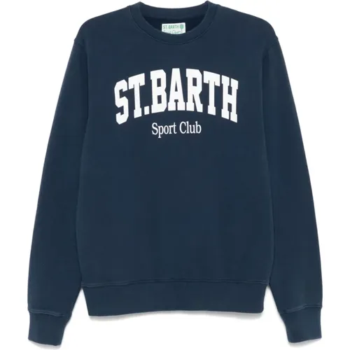 Sweatshirts, male, , Size: M Sweater with Logo Print - MC2 Saint Barth - Modalova