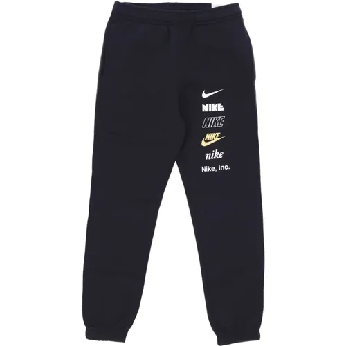 Fleece Sweatpants Club+ with Multiple Logos , male, Sizes: XL - Nike - Modalova