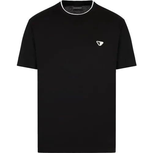 Eagle Branding Cotton T-Shirt in , male, Sizes: S - Emporio Armani - Modalova