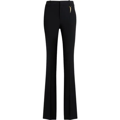 Wide Trousers, female, , Size: XS Tiger Tooth Tailored Flared Pants - Roberto Cavalli - Modalova