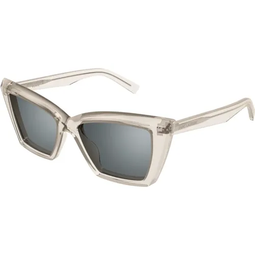 Braun/Havanna Sonnenbrille, vielseitig und stilvoll , Damen, Größe: 54 MM - Saint Laurent - Modalova