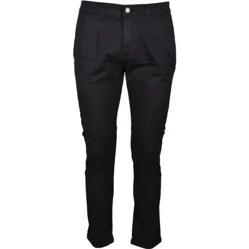 Chinos, male, , Size: W30 Grey Cotton Elastane Pants - Daniele Alessandrini - Modalova