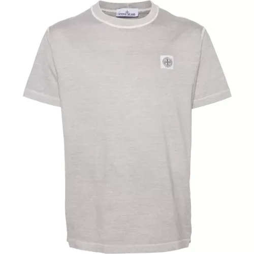 Compass-appliqué cotton T-shirt , male, Sizes: 2XL, L, M - Stone Island - Modalova